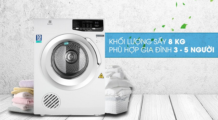 Trọng lượng 8kg Electrolux