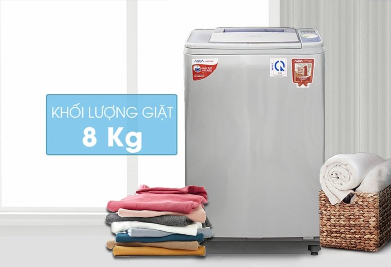 khối lượng giặt 8kg